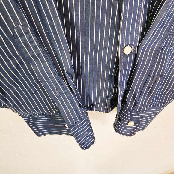 Abercrombie & Fitch Men's Blue and White Minimalist Casual Shirt SZ XXL - Picture 2 of 7